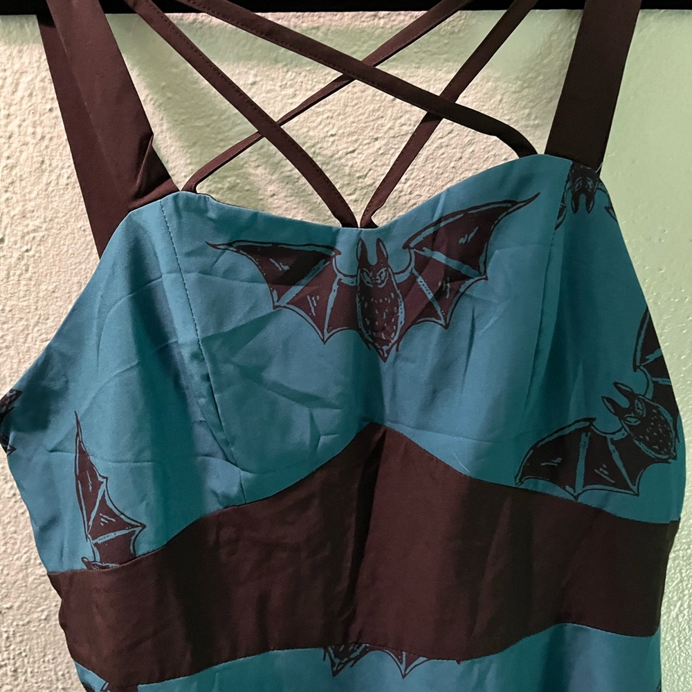 Teal bats dress